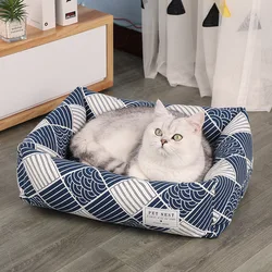 Creative Printed Square Dog Nest Pet Nest Four Seasons Universal Removable Washable Summer Pet Cat Nest Dog Nest