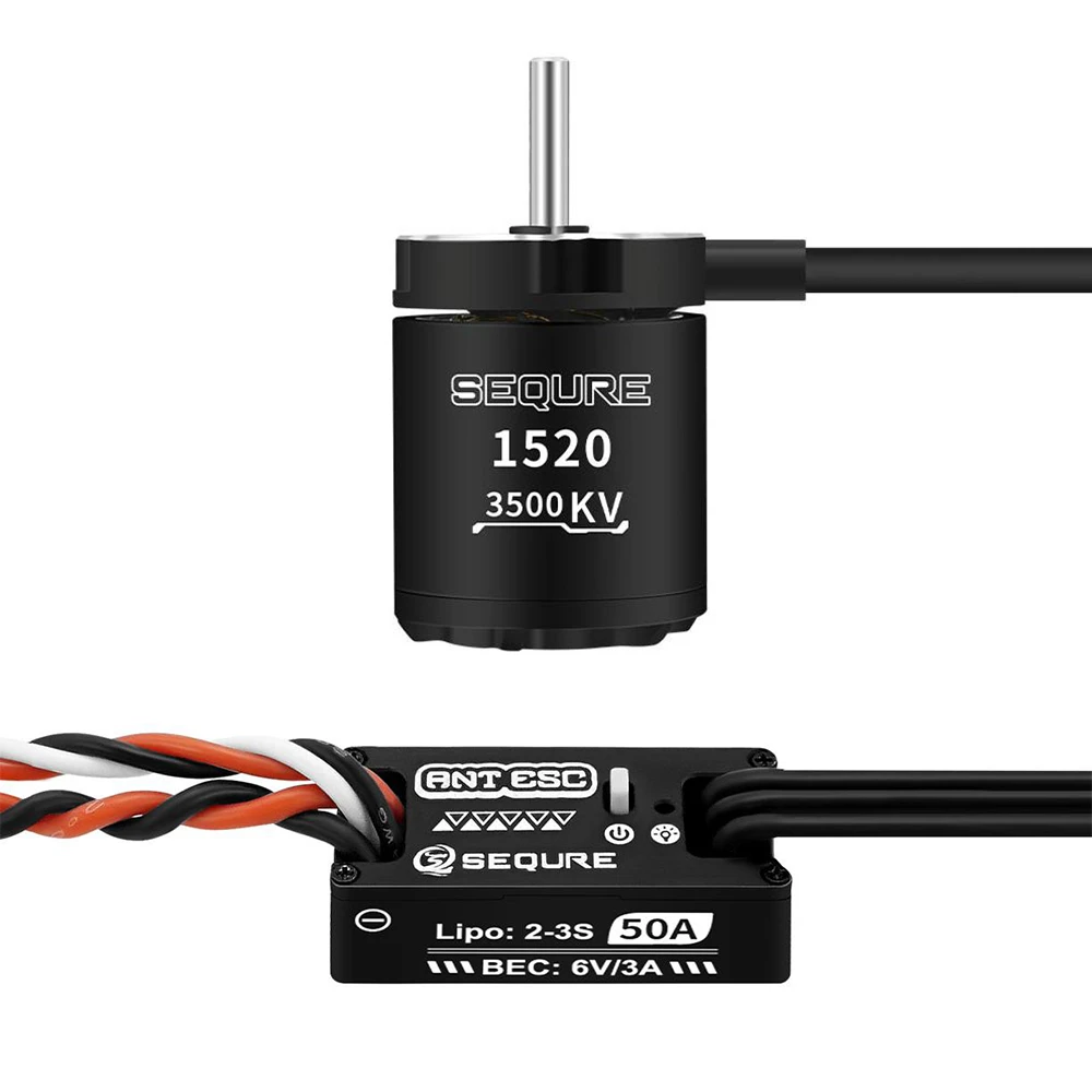 

SEQURE ANT ESC & 1520 Motor 2-3S High-Performance Outer Rotor Brushless Power Kit for 1/24 1/18 1/16 RC Cars Vehicle Model Parts