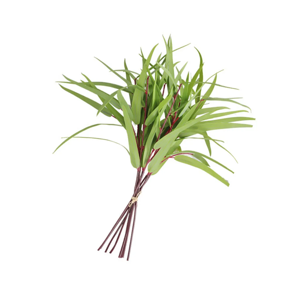 8 piezas de plantas artificiales, simulación de hierba verde, hoja de Salix falsa, decoración para el hogar y el jardín, plantas de plástico vibrantes, adorno romántico
