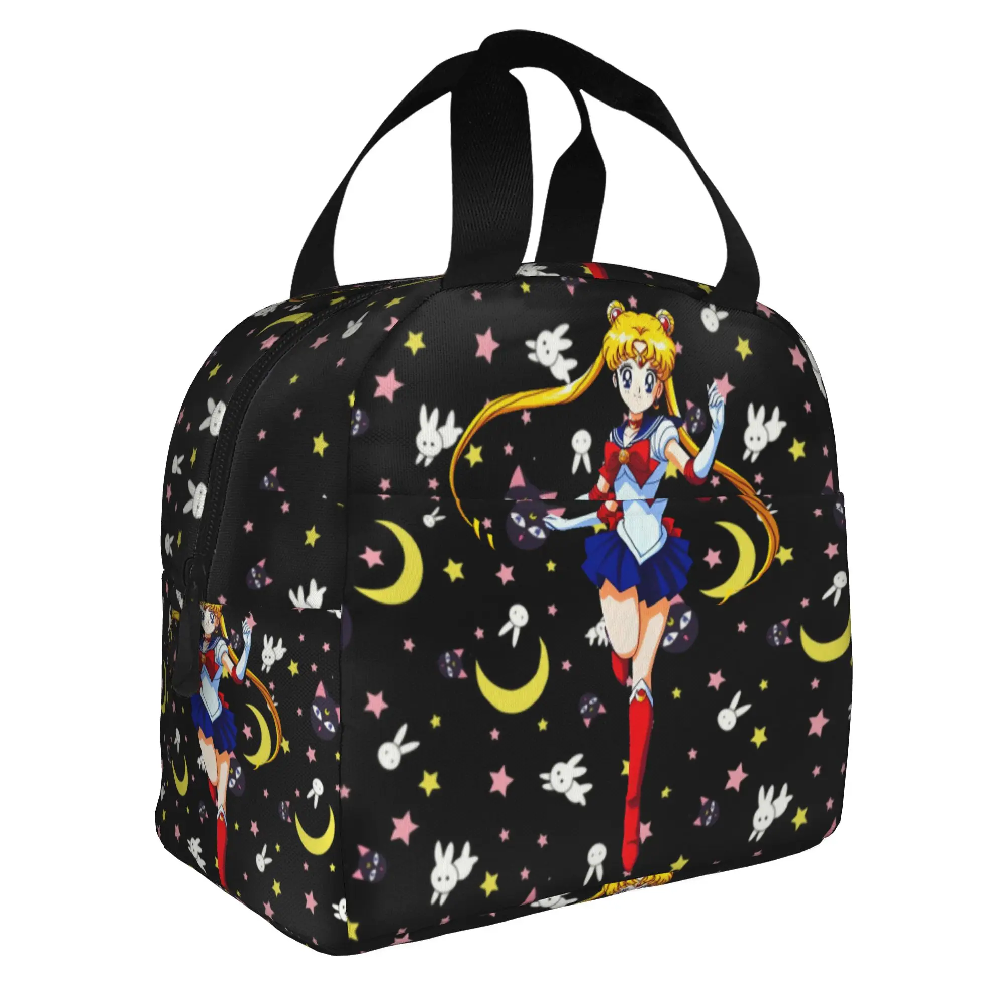 

Custom S-Sailors M-Moons Pattern Insulated Lunch Bags Women Luna Resuable Thermal Cooler Food Lunch Box Outdoor Camping Travel