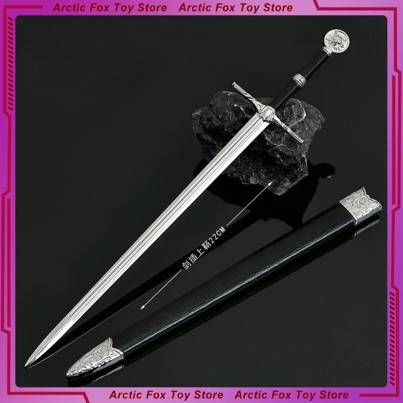 22 cm Geralt Spada The Witch Hunter Periferiche di gioco Modello in metallo Portachiavi Zaino Decorazione pendente Compleanno Festival Regalo Giocattoli