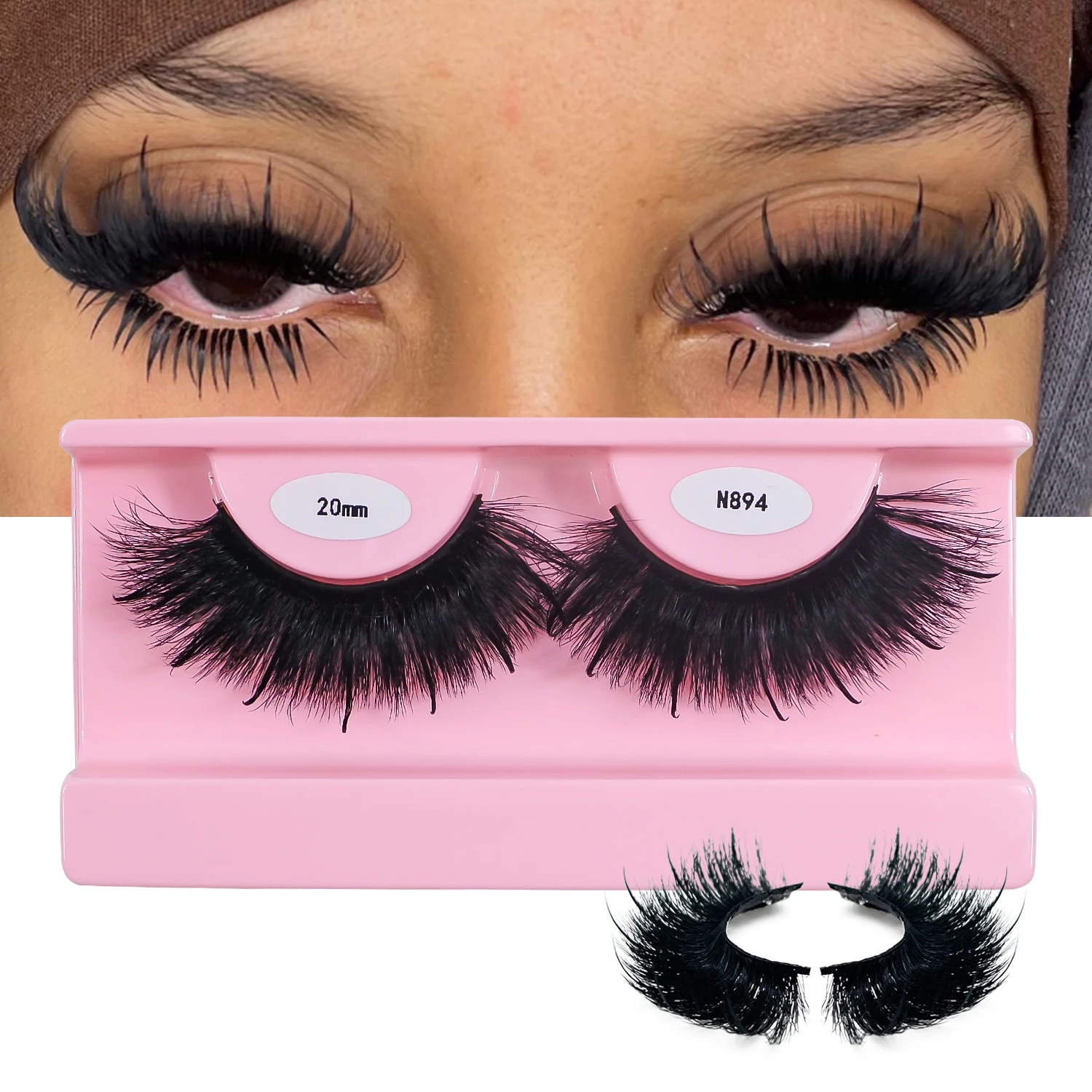 Faux Mink Wispy Mega Spiky Eye Lashes Extensions 13-20mm Thick Spike Strip False Eyelashes Wholesale