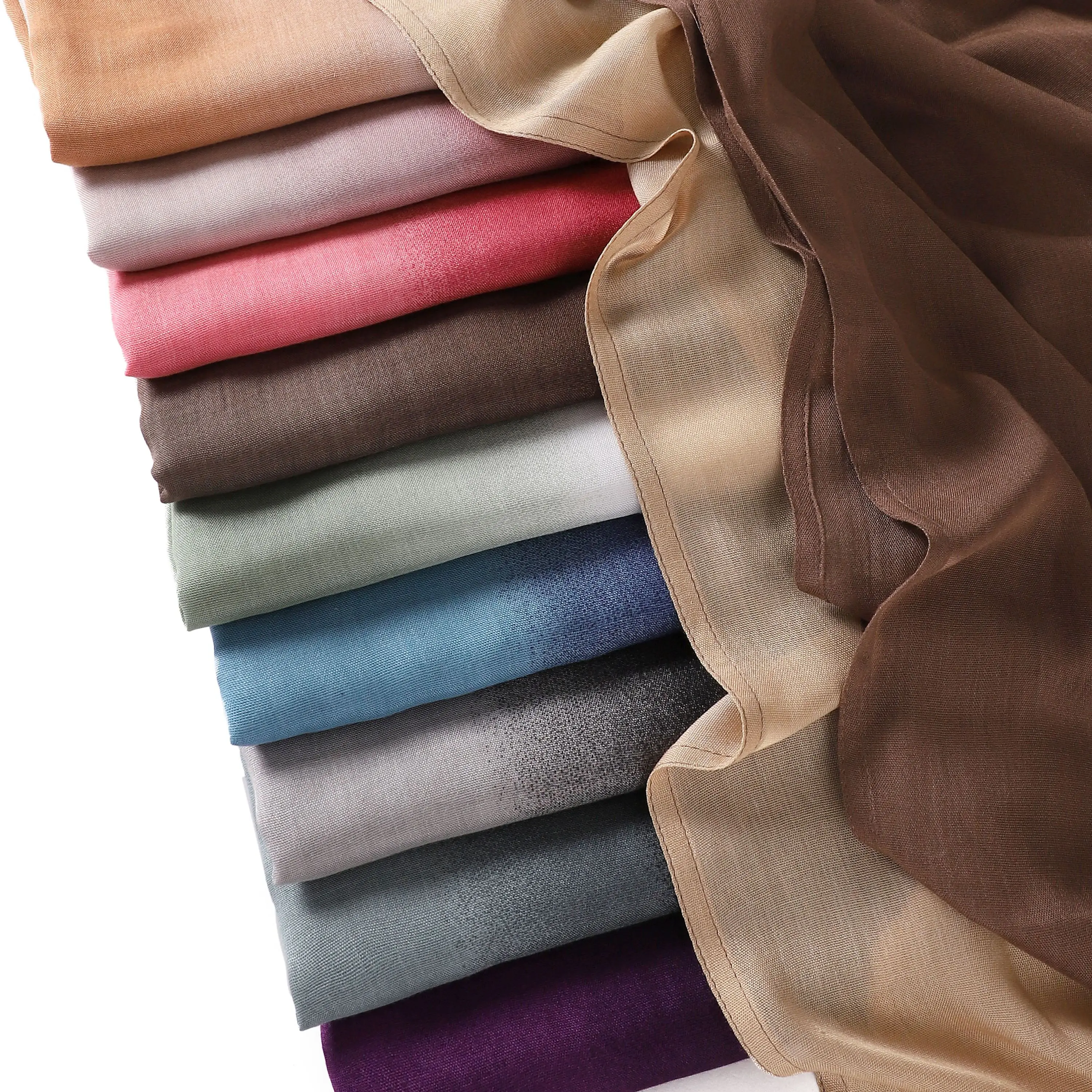 

Fashion Muslim Headscarf Two-Color Printed Scarves Premium Quality Scarf Lightweight Shawl Modal Ombre Hijab