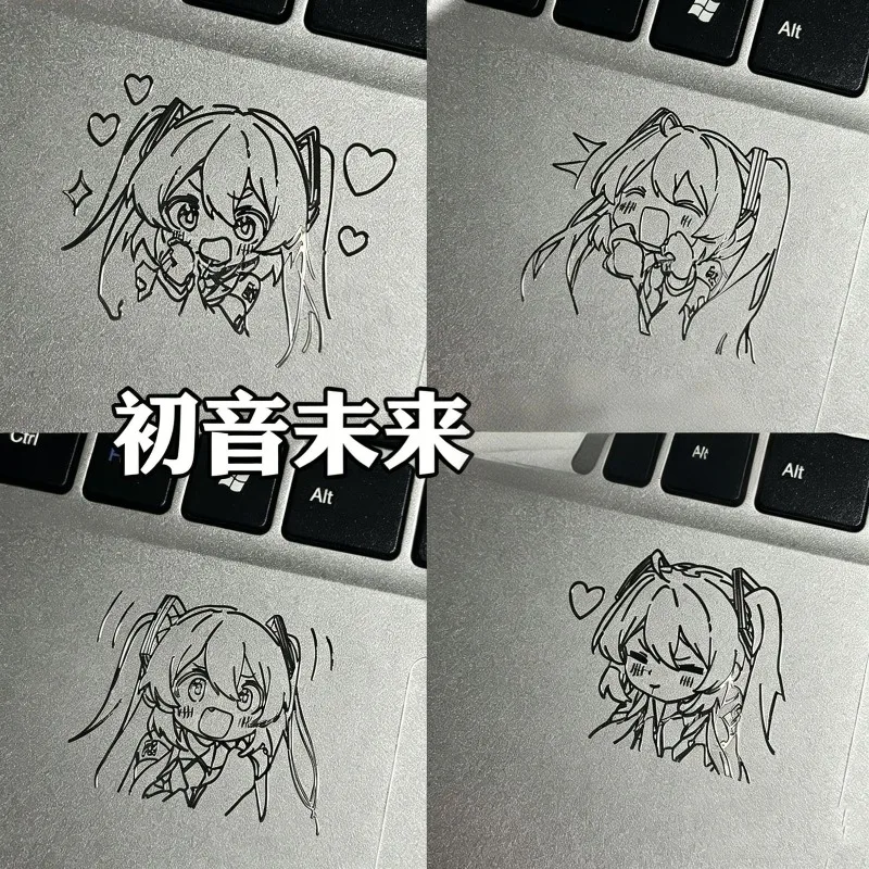 

Hatsune Miku Anime Peripheral Metal Stickers Personalized Waterproof Stickers Cell Phone Headphones Laptop Decorative Gift