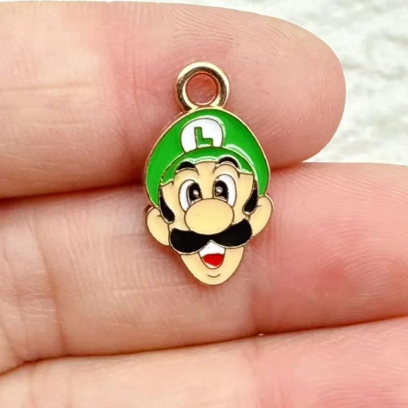 10 stuks schattige Super Mario Bros DIY sleutelhanger metaal handgemaakt legering anime game sleutelhanger sleutelring cadeau voor fans