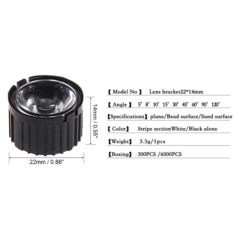 10Pcs 높은 전력 1W 3W LED 렌즈 5/8/10/15/25/30/45/60/90/120 반사경 콜리메이터 20MM PMMA 아크릴 광학 렌즈