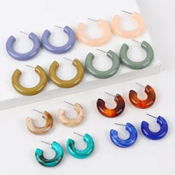 FishSheep New Korea Acrylic Hoop Earrings For Women 2022 Trendy Geometric Simple C Shape Hoops Free Shipping Fashion Jewelry