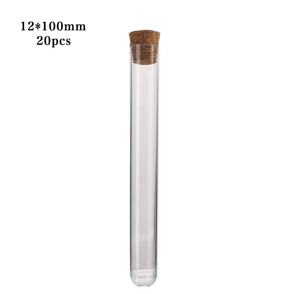 Equipment School Supplies Storage Containers Wedding Favor Gift Tube Laboratory Clear Plastic Test Tubes With Corks Caps