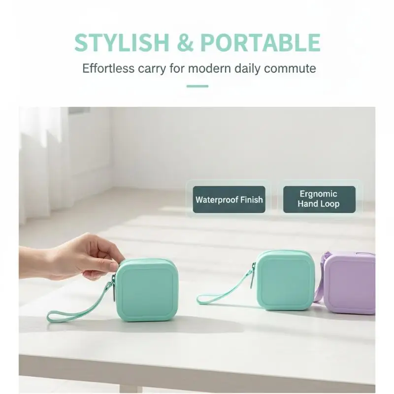 Silicone Coin Purse Waterproof Zipper Closure Mini Portable Pouch Soft Durable for Daily Cash Key Earbud Storage