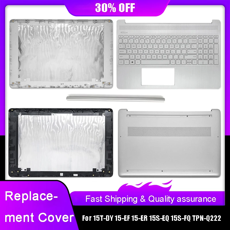 New Laptop LCD Back Cover For HP 15T-DY 15-EF 15-ER 15S-EQ 15S-FQ TPN-Q222 TPN-Q230 Palmrest Upper Bottom Base Case Hinge Cover