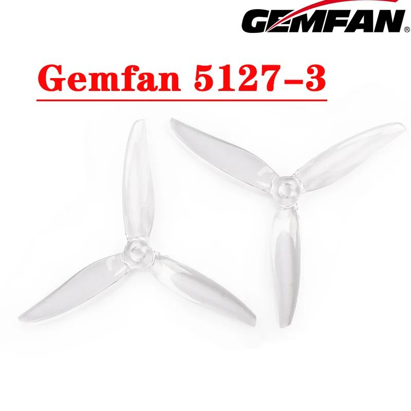 8Pairs 16PCS Gemfan Hurricane 5127 5.1X2.7X3 3-Blade PC Propeller for FPV Freestyle 5inch Drones DIY Parts