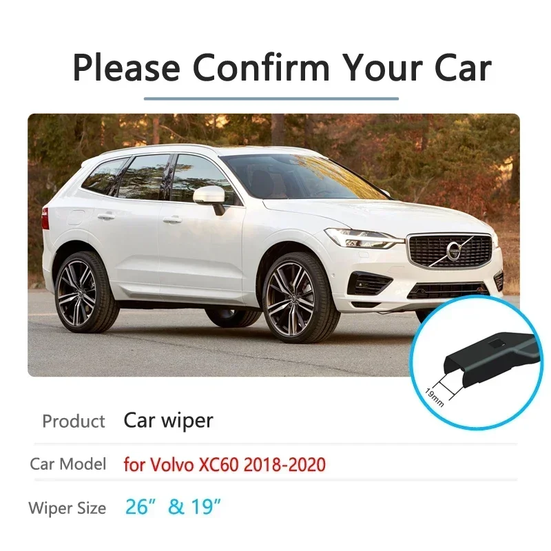 For VOLVO XC60 2018 2019 2020 MK2 Front Windshield Wipers Car Accessories Stickers MK2 RDesign T4 T5 T6 D4 D5 Car Wiper Blades