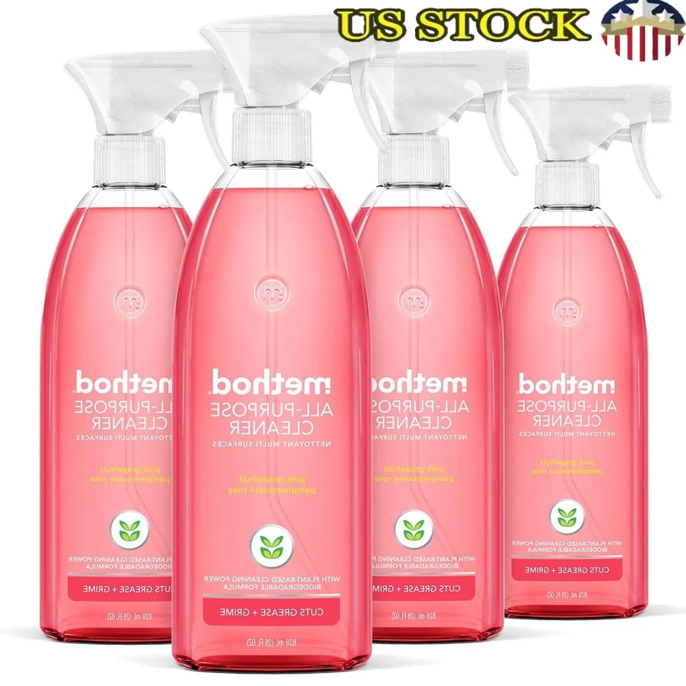 

Универсальный очиститель-спрей на растительной основе, биоразлагаемые счетчики формул, плитка, стекло, дерево, непористая поверхность, аромат грейпфрута, 4 шт.