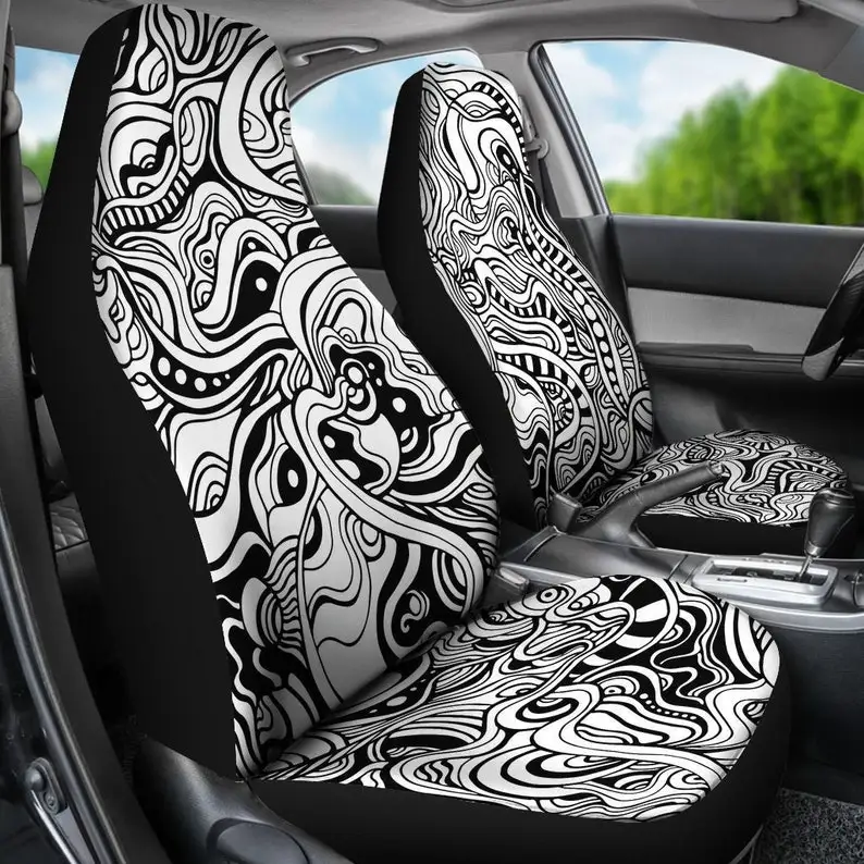 

Trippy Doodles Car Seat Covers For Vehicle | Psychedelic Custom Seat Covers For Car For Women | Car Seat Cover Girl | Boho Car S