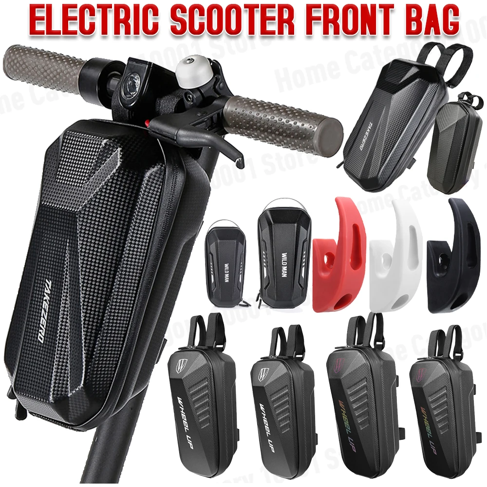 1-4L Electric Scooter Front Bag Waterproof EVA Hard Shell Bags Reflective Handlebar Hanging Bag Storage Case Accessories