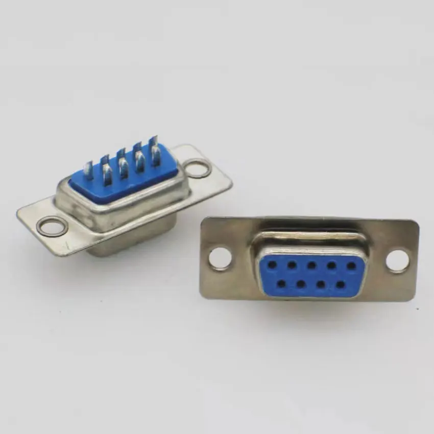 1pcs DB9 Female Male PCB Mount Serial Port Solder Type D-Sub RS232 / 485 Com Connector 9Pin Socket 9P Adapter & Plastic Housing