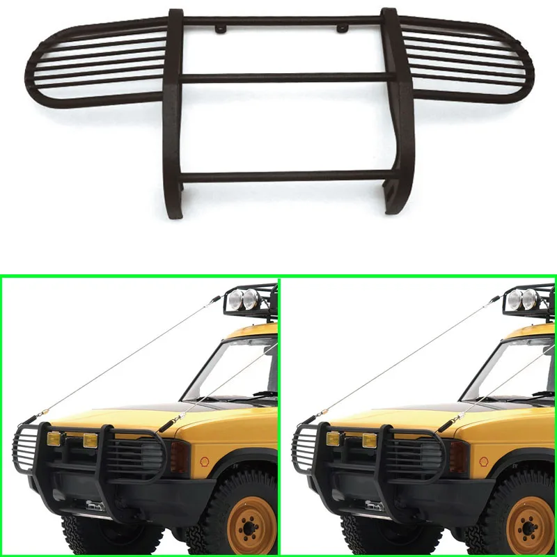 1 zestaw symulujący czarny metalowy ręczny przedni zderzak do 1/10 RC Crawler Car Traxxas D1RC Land Rover Camel Cup Discovery Diy Parts