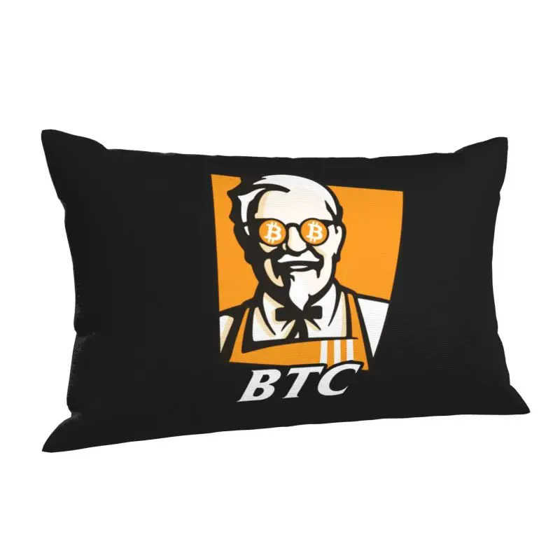 Custom Bitcoiny Cushion Covers Soft BTC Original Recipe Cryptocurrency Crypto Blockchain Geek Pillow Case for Bed Sofa Rectangle