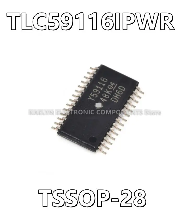 5Pcs/lot TLC59116IPWR Y59116 LED Driver IC 16 Output Linear I²C Dimming 120mA 28-TSSOP