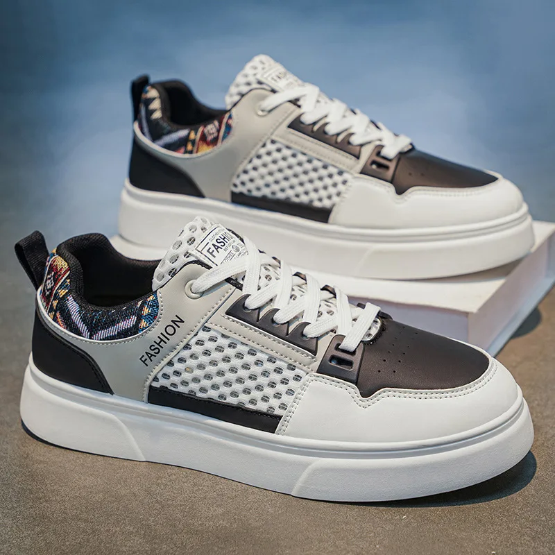 

Men's Summer Breathable Mesh Sports Shoes Comfortable Versatile Anti-Slip Thick Sole Board Casual Leisure Footwear