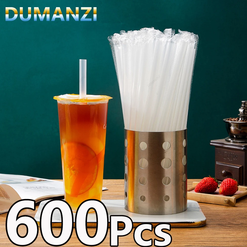 50/600Pc White Jumbo Smoothie Straws Drinking Straws Large Bubble Tea Milkshake MilkTea Straws Party Wedding Bar Home Accessory