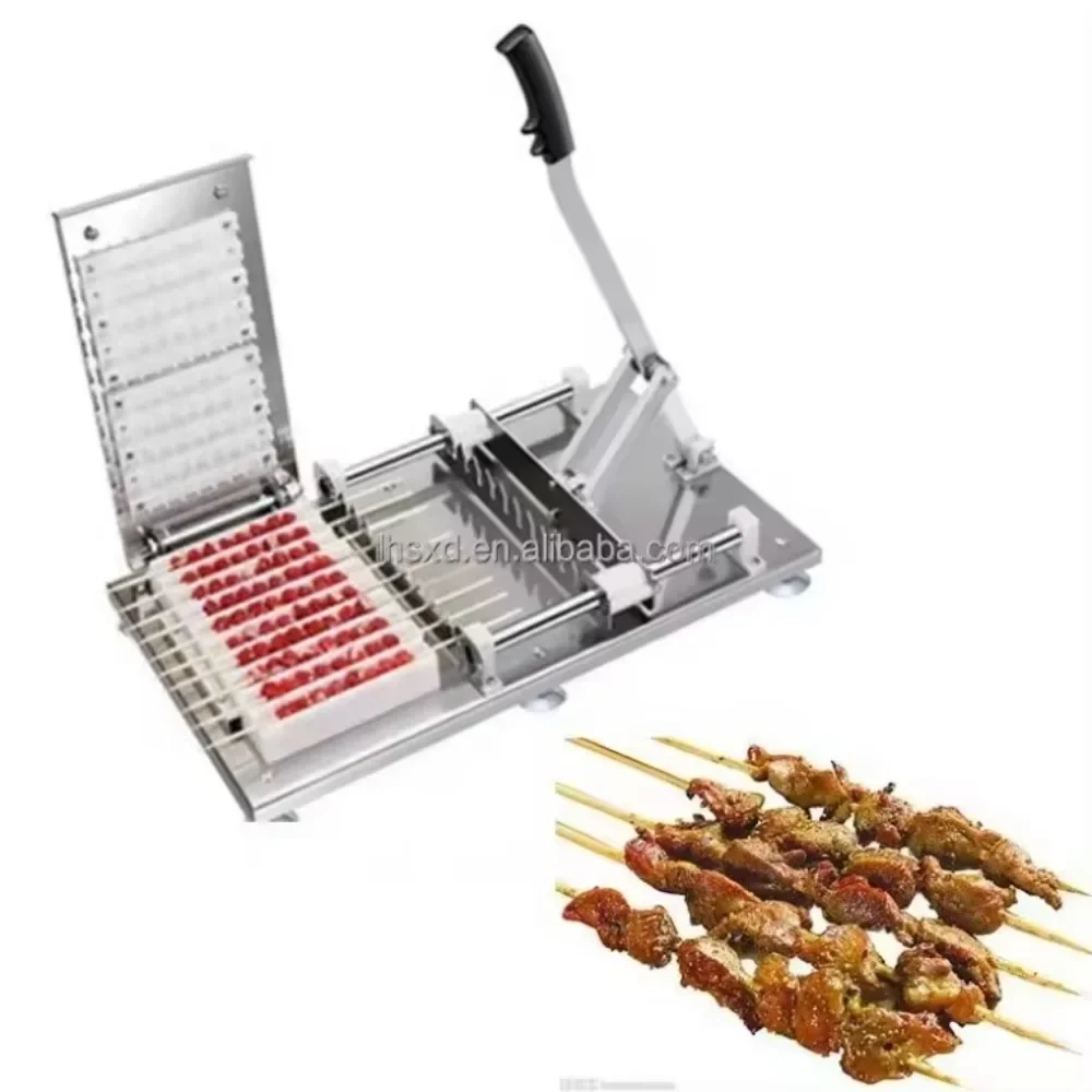 Automatic lamb skewers and skewers threading machine/Stainless steel string artifact