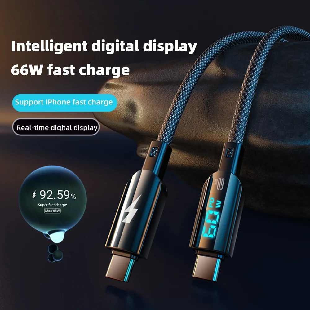 100W USB C To Type C Cable PD3.0 Fast Charging Cable Data Cord For iPhone 15 14 Pro Max Macbook Huawei Xiaomi Samsung 1.2M Cable image 3