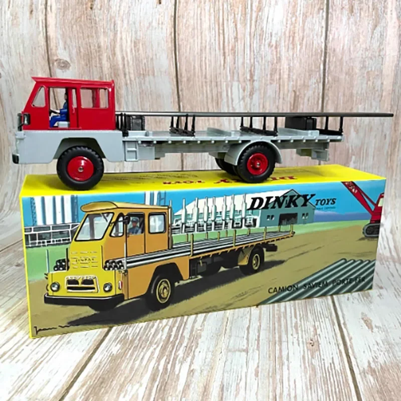 

Масштаб 1:43, Dinky Camion Saviem Porte-Fer, модель транспортера из легированной стали, классический сувенирный подарок для взрослых, статический дисплей