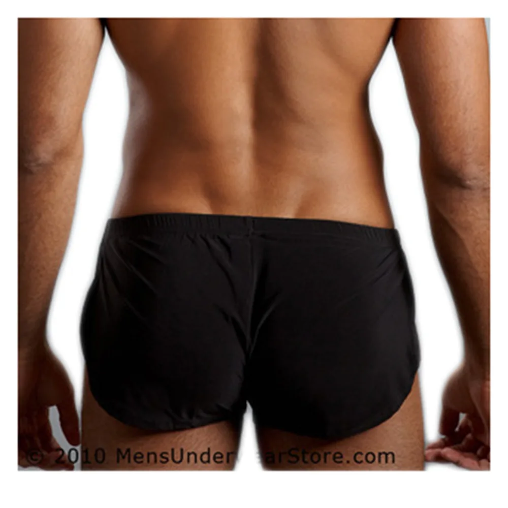 Men Smooth Silk Loose Boxer Shorts Round Edge Three Quarter Lounge Pants Home Sleep Underwear