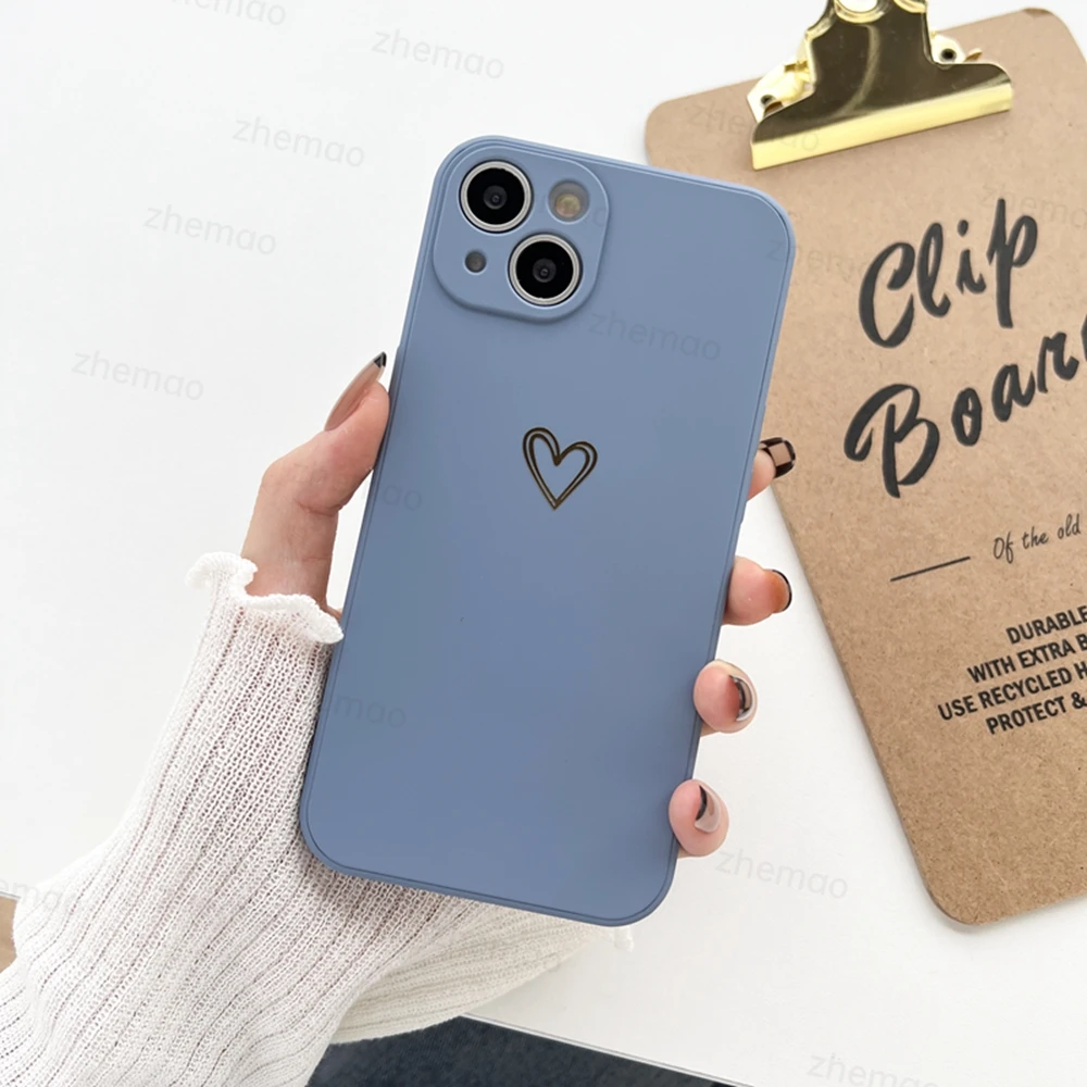 Luxus Flüssigsilikon Liebe Herz Handyhülle für Samsung Galaxy A73 A21S A72 A71 A31 A51 A33 A41 A50 A70 A13 Soft Cover – Detail 14