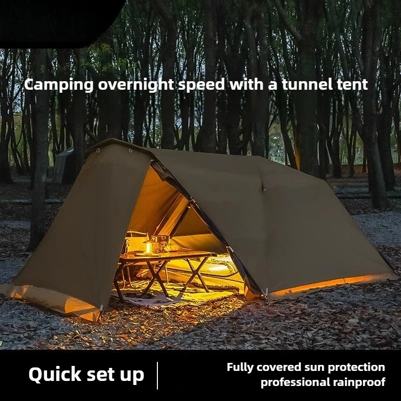 Outdoor Camping Overnight Rainstorm Protection Camping Equipment Full Set Explorer Tunnel Tent