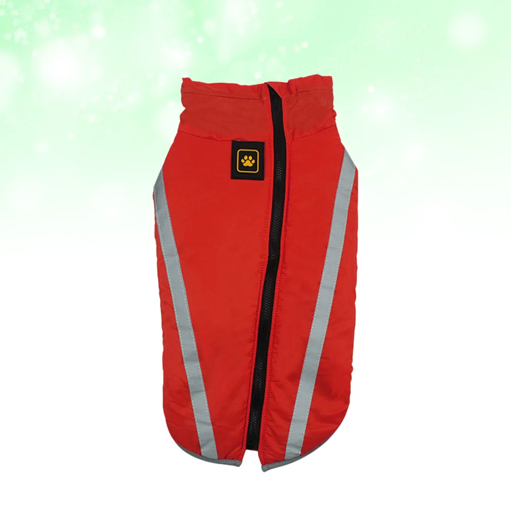 

Pet Clothes Reflective Warm Dog Winter Apparel Outfits for Large Dogs Cold Weather Coats Red Suit