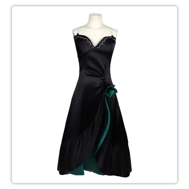 Anime Sunaookami Shiroko Cosplay Costume Black Coat Large Hem Dress Gloves Full Set for Women Halloween Party Role Play Outfits