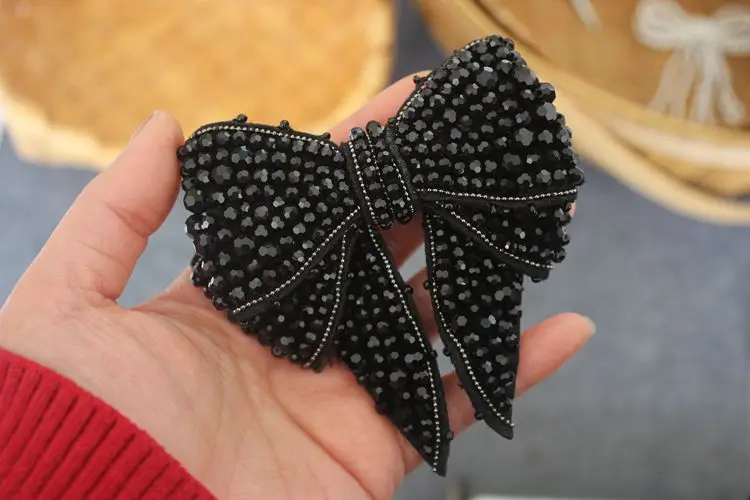 3D ręcznie zroszony przemysł ciężki muszka Patch ubrania torby buty dekoracja kwiatowa muszka akcesoria DIY aplikacja