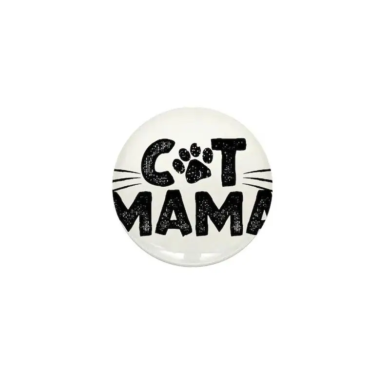 Cat Mama Mini Button Brooch Cartoon Creative Clothes Jewelry Women  Gift Hat Cute Badge Lapel Pin