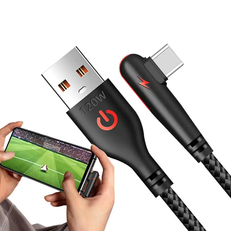 

90 Degree Elbow USB Type C Cable Fast Charging Braided Data USB C Charging Cable USB To Type-C Cable Phone Fast Charging Cable