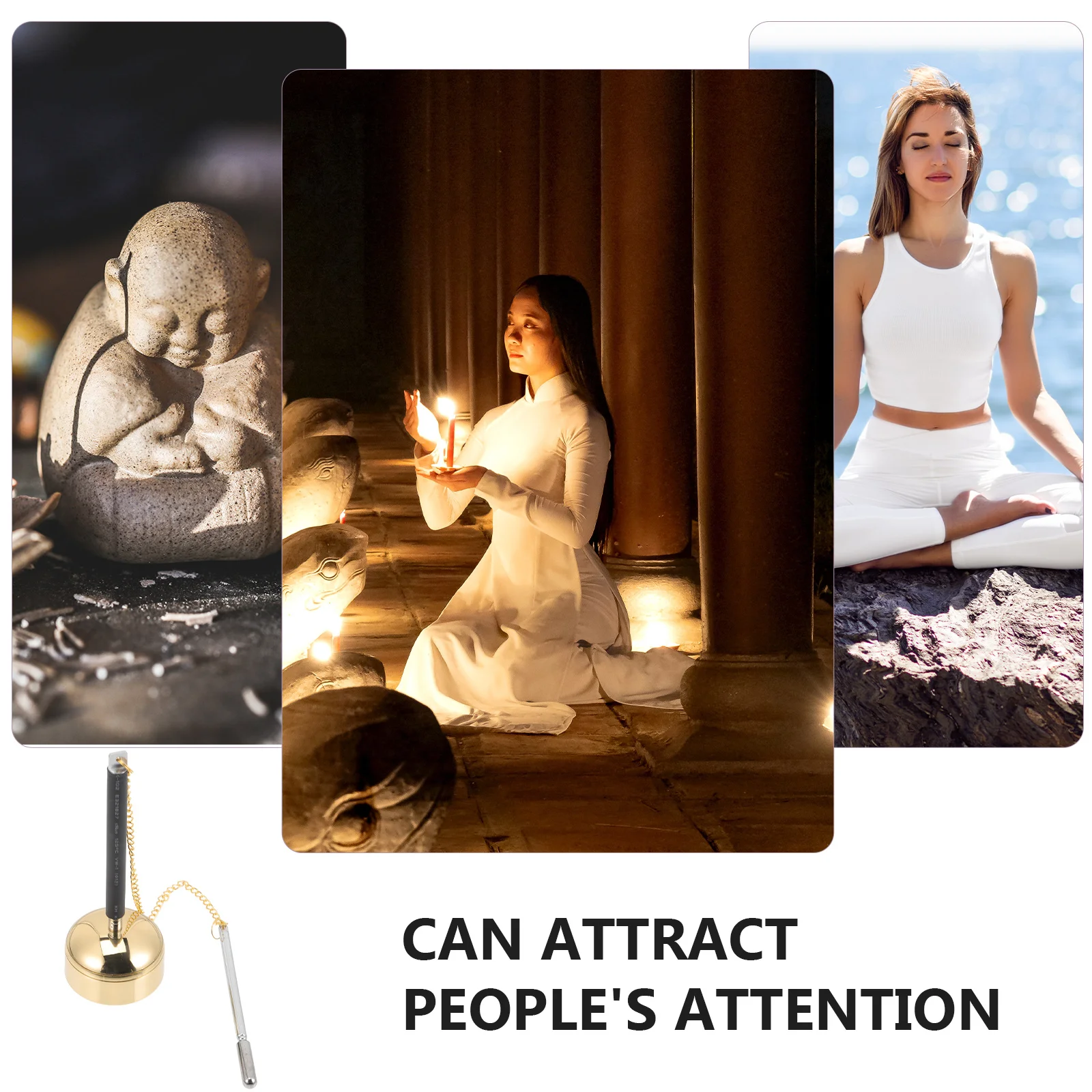 

Латунный инструмент Инь Цин, высокая долговечность, принадлежности для храмов, декоративная музыкальная посуда, практичный изысканный звук