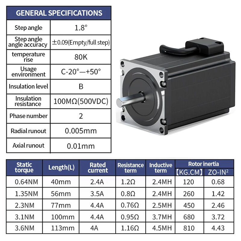 3Dプリンター用ステッピングモーターセット,57bygh40トルク,0.64n.m,長さ40mm,dm542ドライバー,4.0a