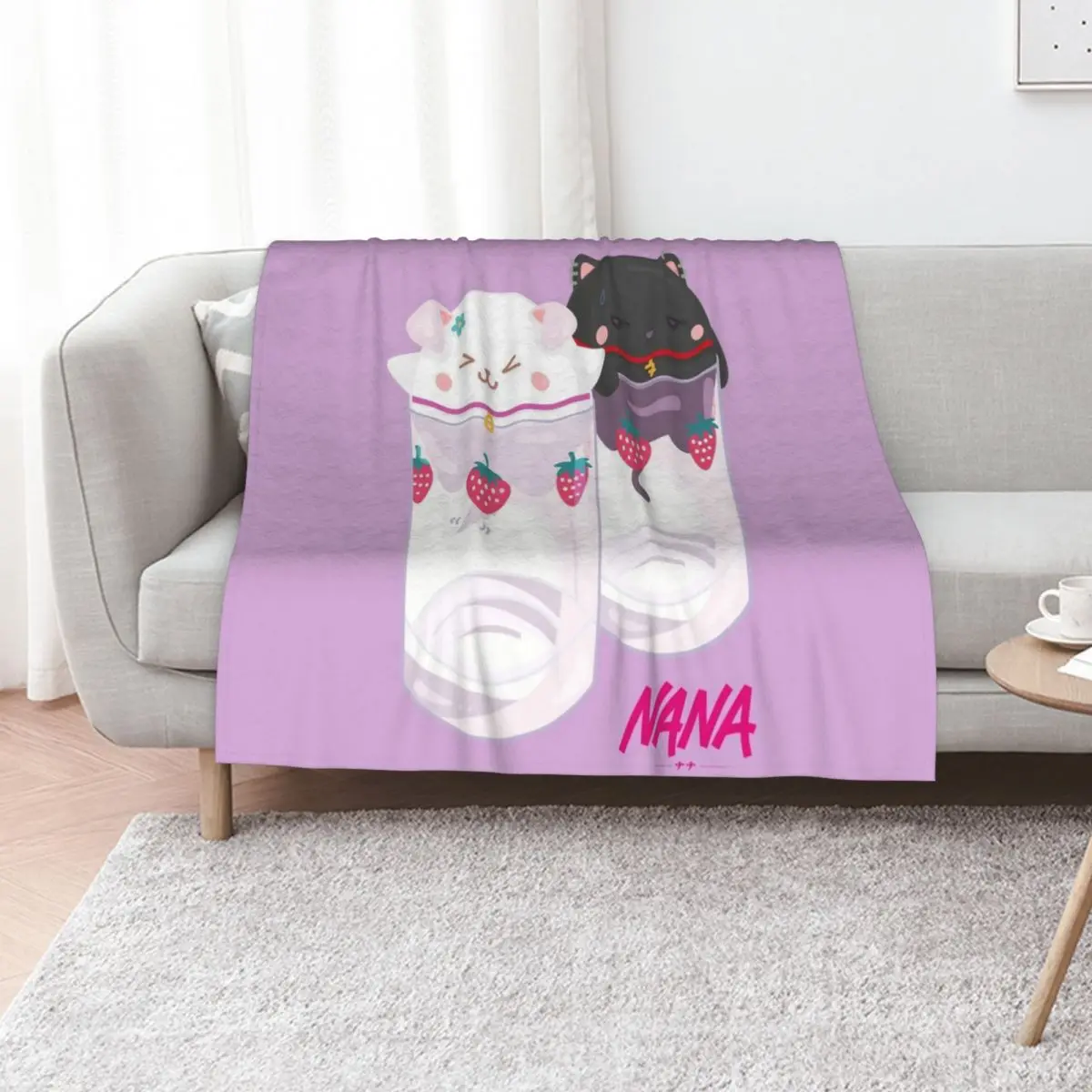 

Nana & Hachi - Strawberry glasses Throw Blanket Comforter warm for winter warm winter For Baby Blankets