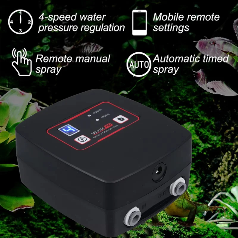 PORK-Tuya Wifi Rainforest Tank Atomization ชุด Rainforest สเปรย์ระบบความชื้นระบบ 4 Spary หัว EU Plug