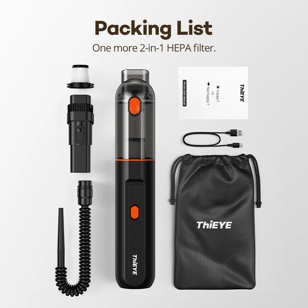 Беспроводной автомобильный пылесос ThiEYE 6500 па, 2 в 1, беспроводной ручной мини-пылесос для дома и автомобиля, двойного использования Cleane
