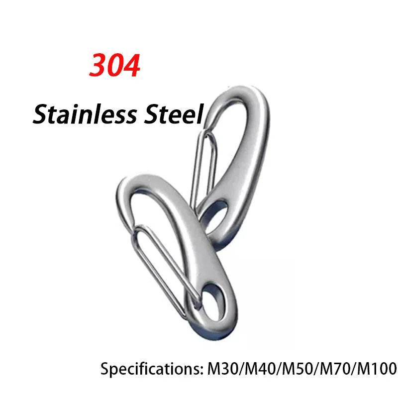 

304 stainless steel multifunctional egg shaped spring hook for ocean hiking, camping, rock climbing with quick release hook