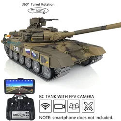 HENG LONG RC Tank 1/16 3938 7.0 Customize FPV Rack Russia T90 360° Turret Metal Track Infrared Remote Control Tank RC Panzer Toy