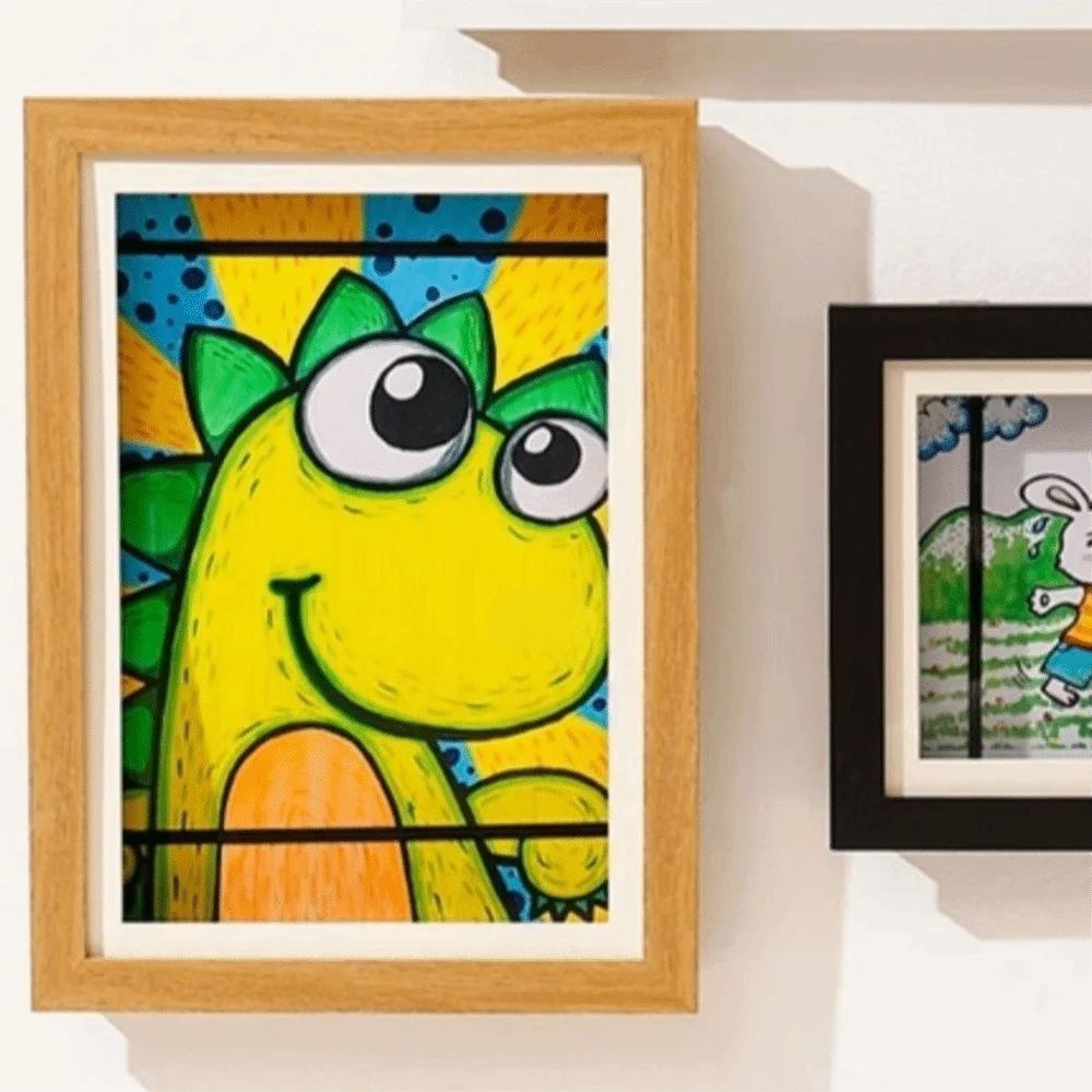 Multi-functional Wooden Picture Frame Magnetic Closure Rectangle Display Frame Changeable Wall Mount Decorative Frame