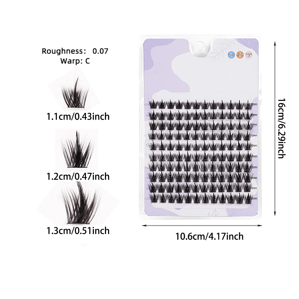 Einzelne Wimpern 120 Cluster weiches Band segmentiert falsche Bündel Wimpern DIY einzelne Cluster Wimpern verlängerungen