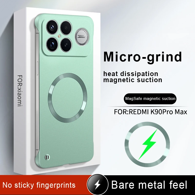 Harte Rahmenlose Modische Handyhülle für Xiaomi Poco F8 F7 F6 F5 Ultra Pro 5G Magnetische Matte Metallic-Lackierung Frosted Dünne Rückabdeckung