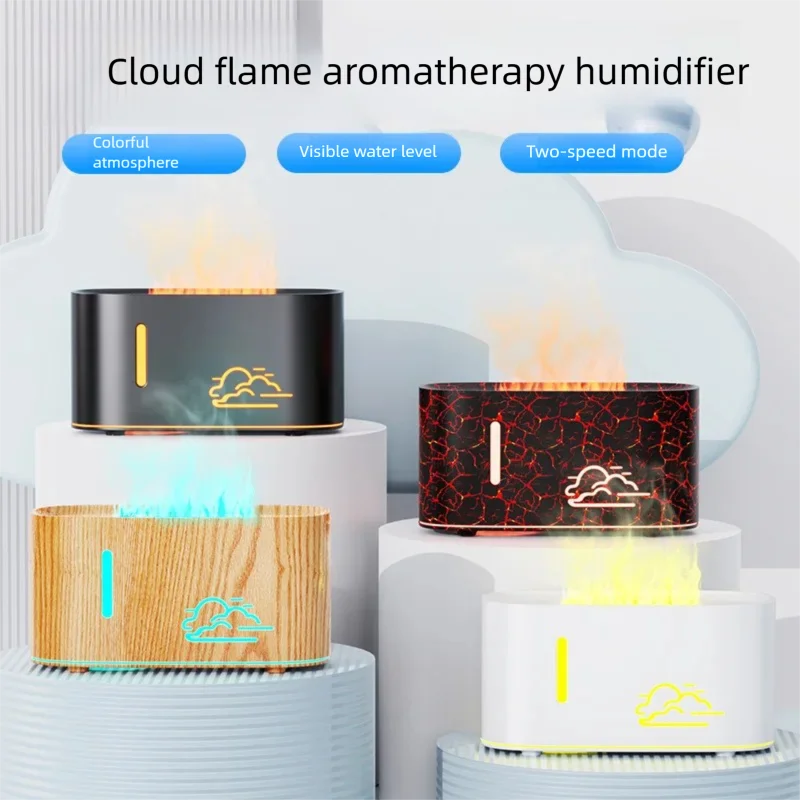 Yunduo Flame Humidifying Aromatherapy Machine Essential Oil Air Fragrance Atomizer for Bedroom Car High-End Automatic
