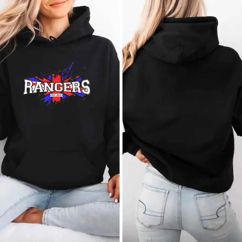 

[British Flag Print] Black Hoodie Women's Loose Oversize Street Style Casual Hoodie Top