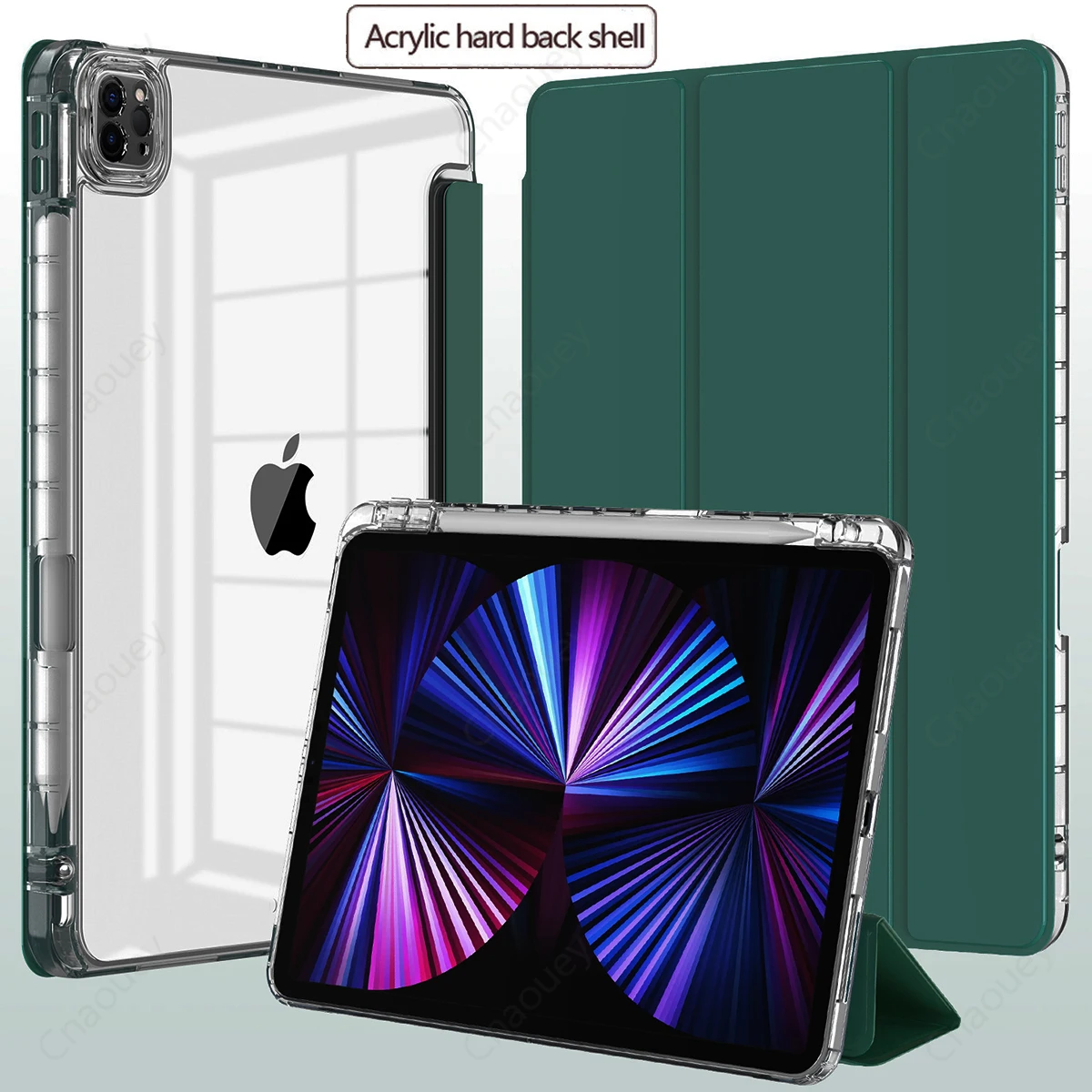 Etui z uchwytem na ołówek do iPada Pro11 Air6 M4 2024 Pro12.9 Pro13 Air5 Air4 10. Gen 10.9 IPad 10.2 7 8 9. Gen IPad 9.7 10.5