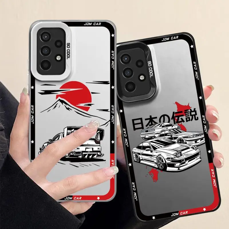 Japanische jdm drift auto rot sonne telefon hülle für galaxy a12 a13 a14 a23 a32 4g a22 5g a24 4g a33 5g a34 5g a35 5g matt